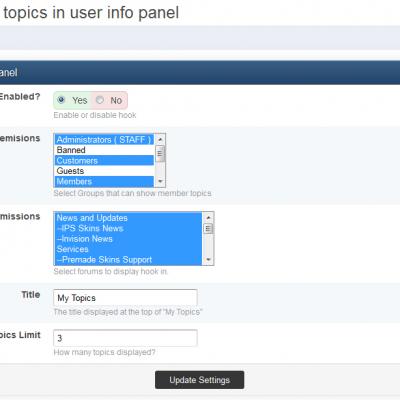 Подробнее о "(ZoZ) My Topics in user info panel 1.1.1"
