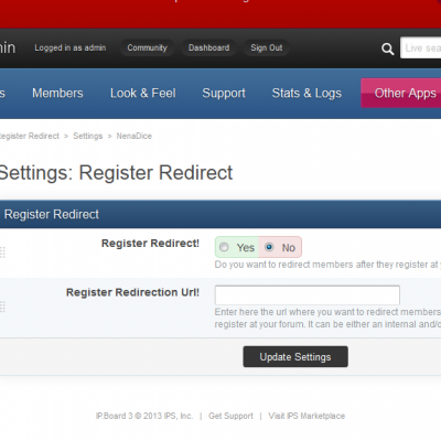 Подробнее о "Register Redirect 1.0.0"