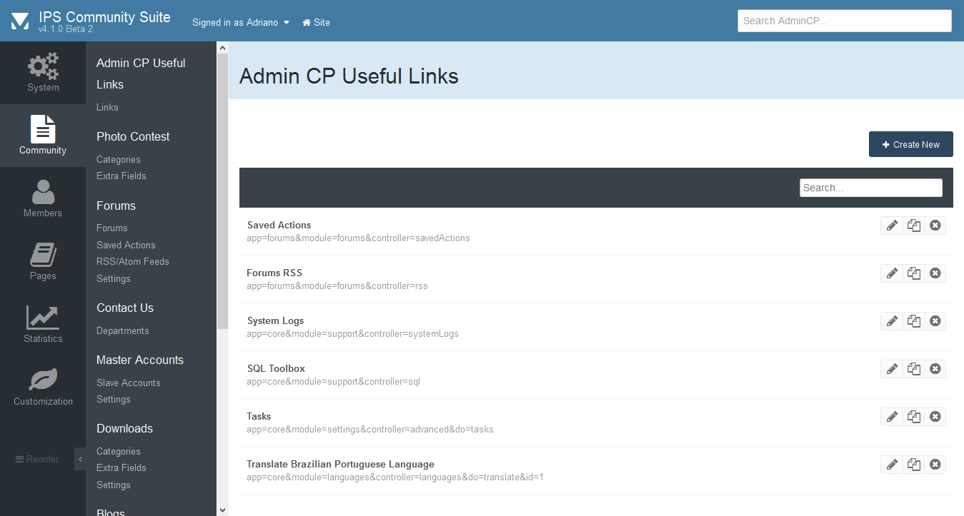 Admin CP Useful Links 1.0.0