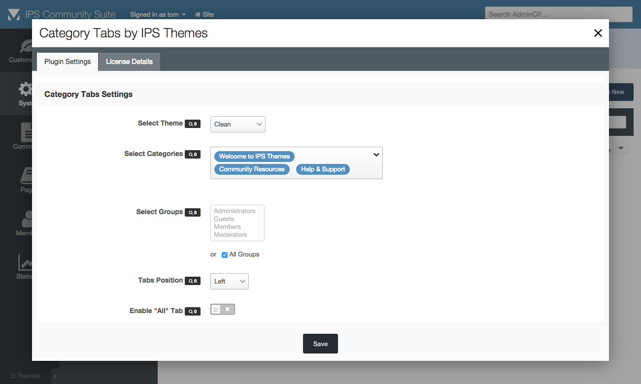 Category Tabs by IPS Themes