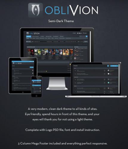 Подробнее о "Oblivion dark theme with blue focus 2.1"