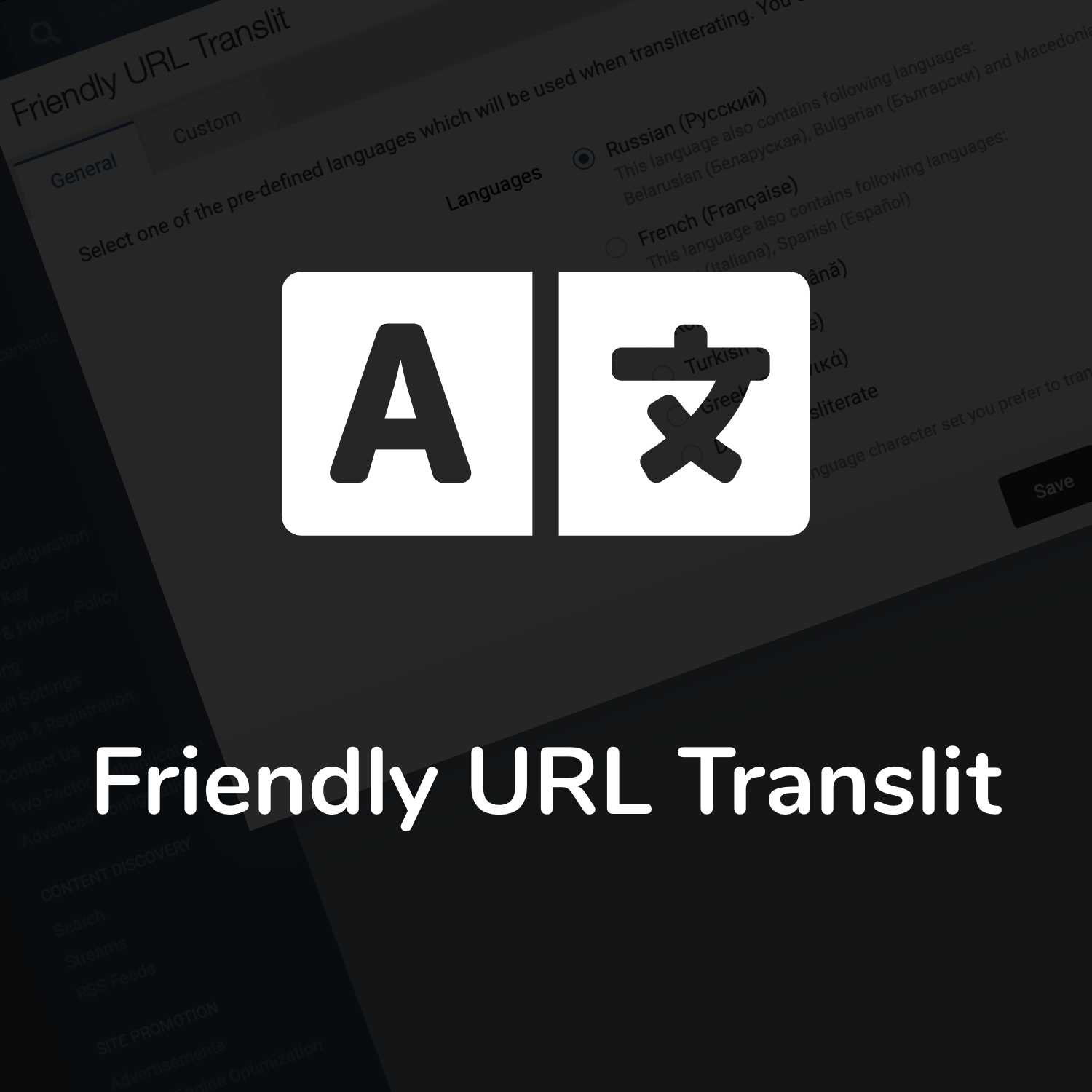 Friendly URL Translit