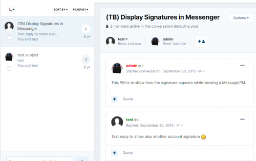 Подробнее о "Display Signatures in Messenger"