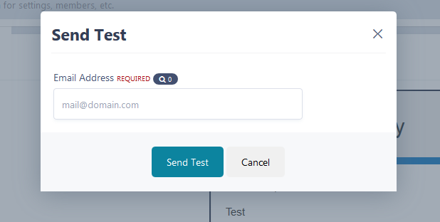 Bulk Mail Test Button